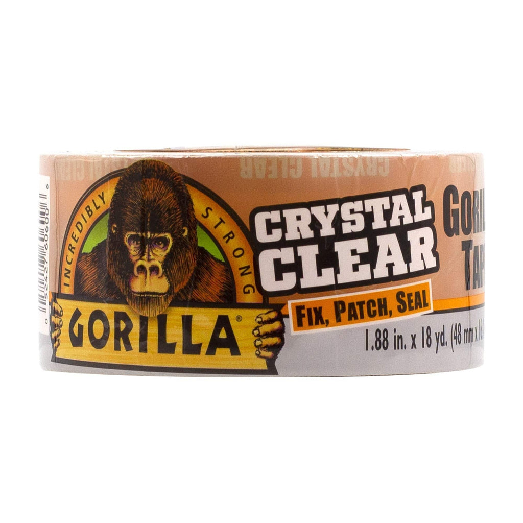 Gorilla Crystal Clear Duct Tape, 1.88” x 18 yd, Clear, (Pack of 1) 1 - Pack