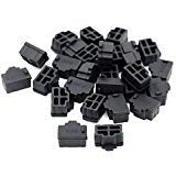 Luckkyme Ethernet Hub Port RJ45 Anti Dust Cover Cap Protector Plug (50PCS/Black) 50PCS/Black