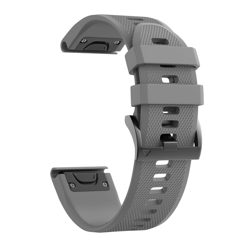 Notocity Compatible Fenix 5X Band 26mm Width Soft Silicone Watch Strap for Fenix 6X/Fenix 7X/Fenix 5X Plus/Fenix 6X Pro/Fenix 3/Fenix 3 HR/Tactix/Descent MK1/D2 Delta PX/D2 Charlie-Gray Gray