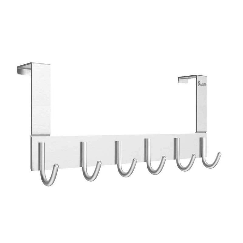 Over The Door Towel Rack Hook Holders Organizer, Anjuer Metal Coat Hanger 6 Hooks Over Door Hanger 6 hook R