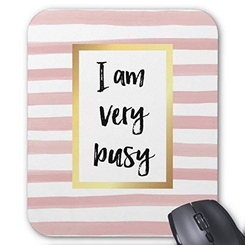 UOOPOO I Am Very Busy | Pink Watercolor Stripes and Gold Mouse Pad Rectangle Non-Slip Rubber Mousepad Gaming Mouse Pads 8.2 x 10.2 x 0.12 Inch(Pattern: Print) 8.2x10.2 Inch Color7