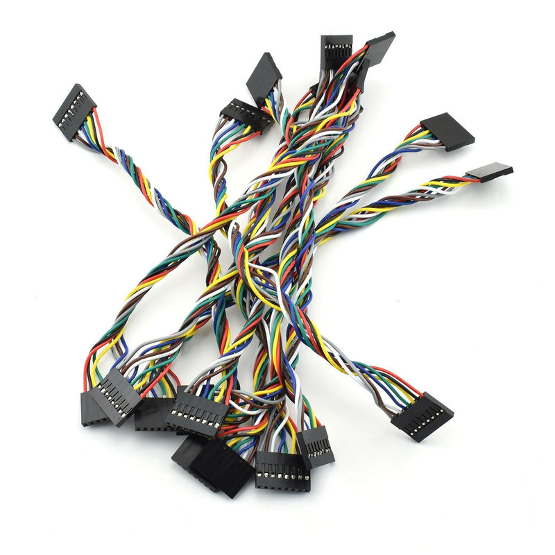 ZYAMY 10PCS 8P Dupont Line 8P Pins 2.54mm Pitch Female to Female Dupont Cable Connector Multicolor Jumper Wire for Breadboard 20CM