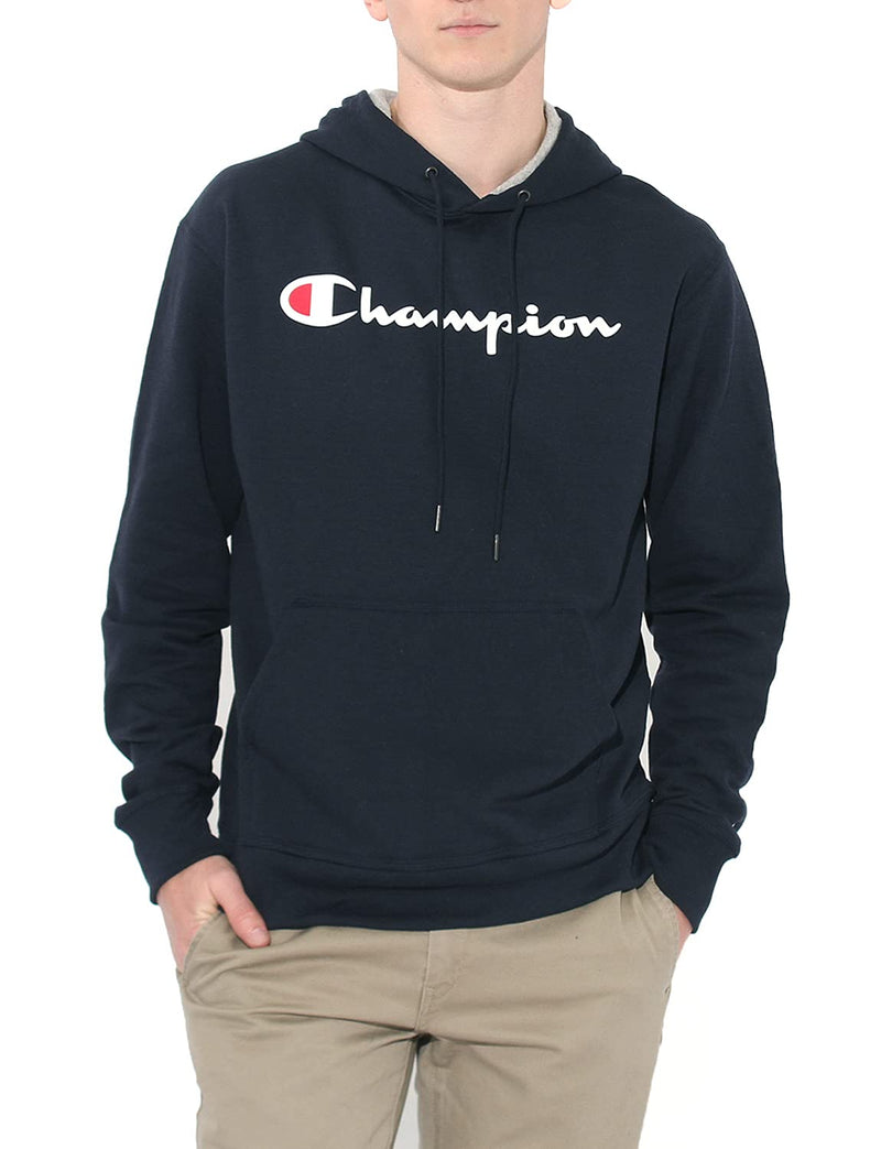 Champion Men's Powerblend Fleece Pullover Hoodie, Script Logo