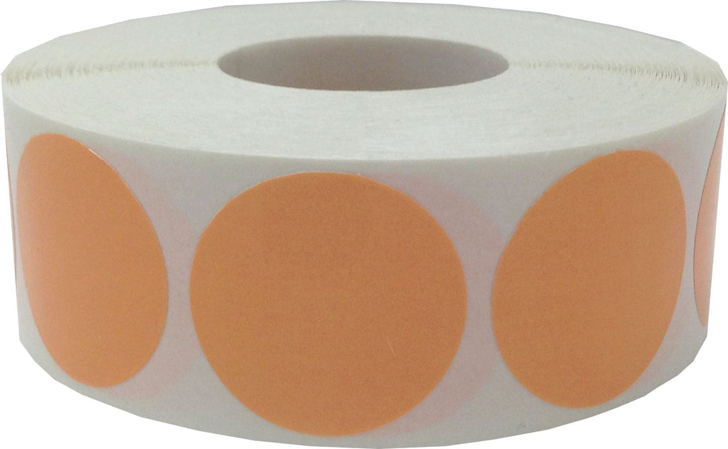 Peach Color Coding Labels for Organizing Inventory 1 Inch Round Circle Dots 500 Total Adhesive Stickers On A Roll Peach