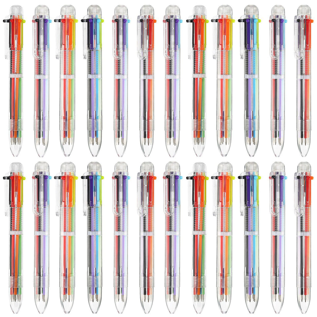 Hicarer 20 Pack 6-in-1 Retractable Ballpoint Pens 6-Color Ballpoint Pen Multicolor Pens for Office School Supplies Students Children Gift