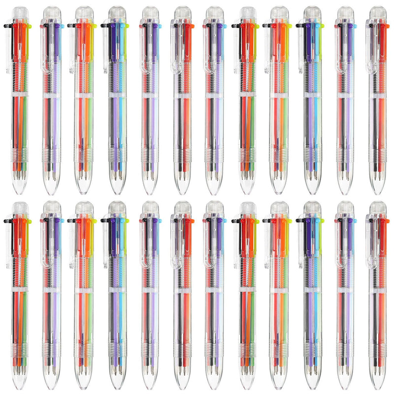 Hicarer 20 Pack 6-in-1 Retractable Ballpoint Pens 6-Color Ballpoint Pen Multicolor Pens for Office School Supplies Students Children Gift