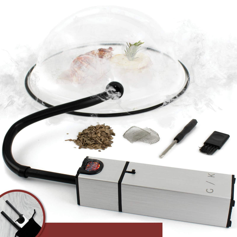 Gramercy Kitchen Company Cocktail Smoker - Includes Wood Chips - Smoking Gun | Smoke Meat, Drink & Food Indoor Infuser | Ultimate Sous Vide Foodie Accessories Gift