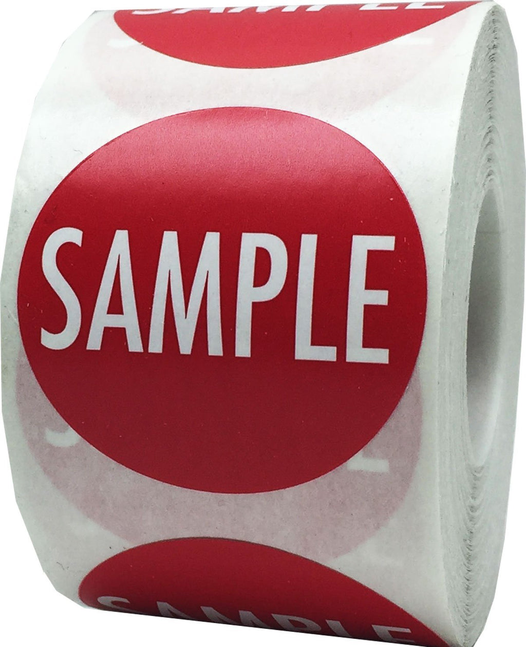 Sample Labels Red with White 1.5 Inch Round Circle Dots 500 Adhesive Stickers On A Roll