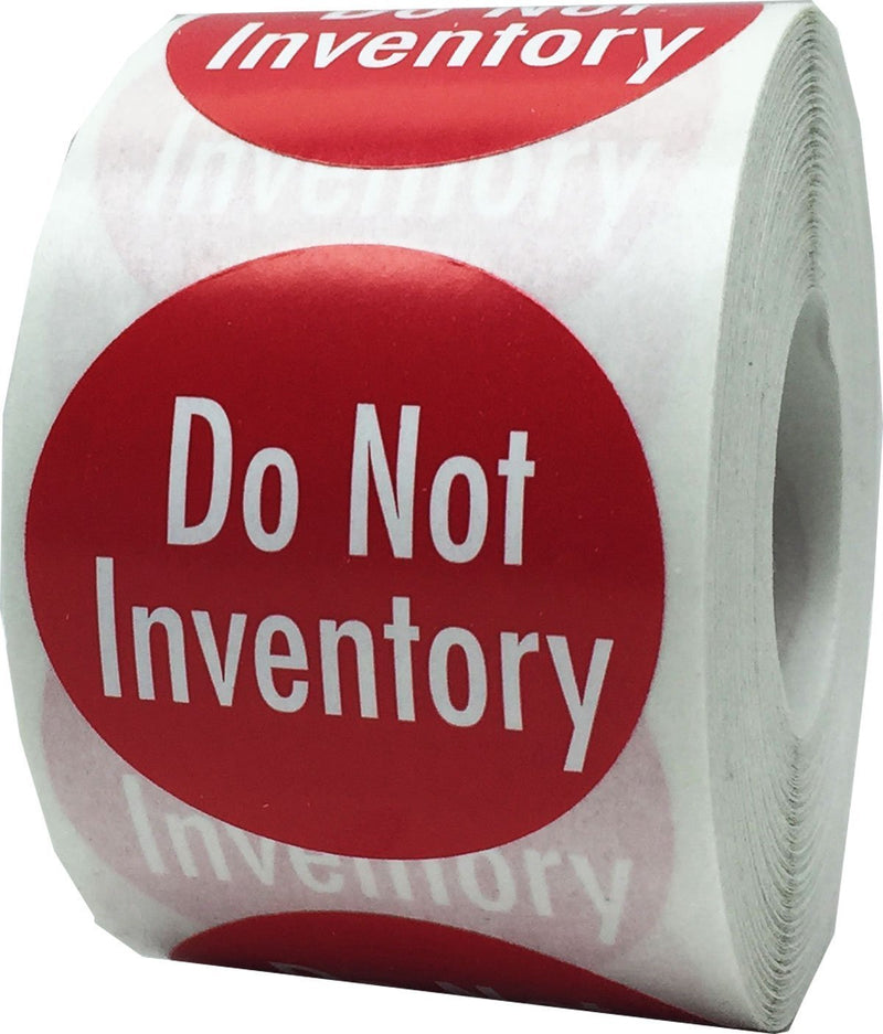 Do Not Inventory Labels Red with White 1.5 Inch Round Circle Dots 500 Adhesive Stickers On A Roll
