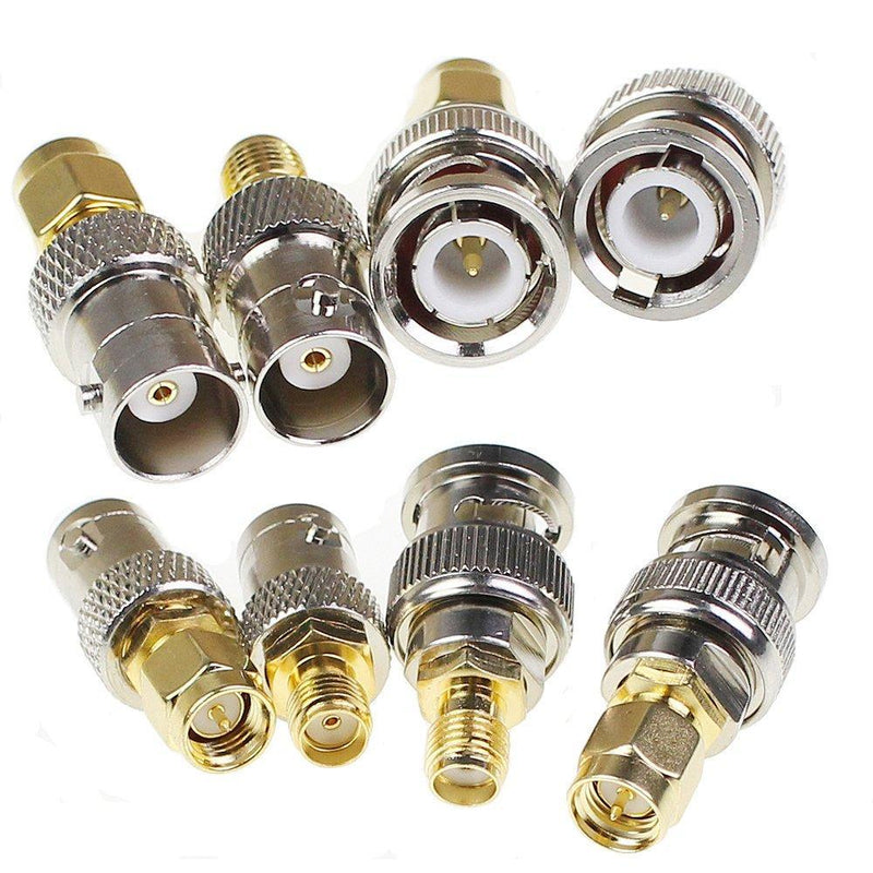 SMA to BNC Kits Adapter Male Female 2 Set 8pcs RF Coax Coaxial Connector