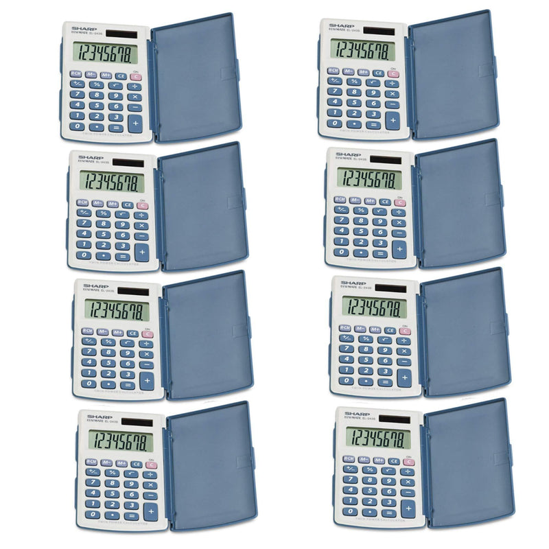 HANDHLD Calculator EL243SB by Sharp MfrPartNo EL243SB, 8 Pack