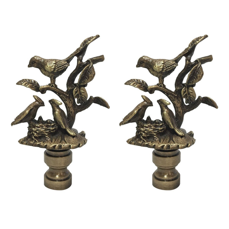Royal Designs, Inc. Nesting Bird Design Lamp Finial (Antique Brass - 2) Antique Brass - 2