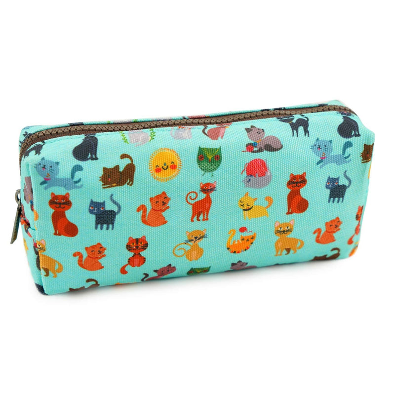LParkin Cute Cat Pencil Case Pouch Make Up Case Stationary Kawaii Pencil Box Teacher Gift Gadget Bag Cosmetic Bag Blue