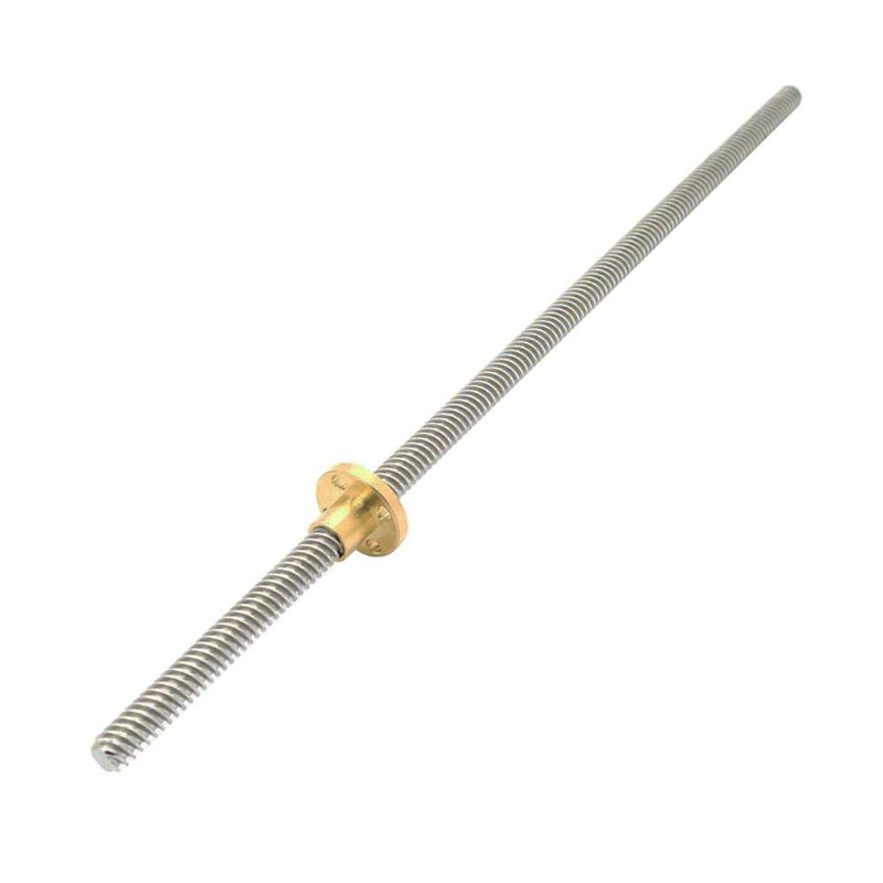 ReliaBot 350mm T8 Tr8x8 Lead Screw and Brass Nut (Acme Thread, 2mm Pitch, 4 Starts, 8mm Lead) for 3D Printer Z Axis Lead screw with nut