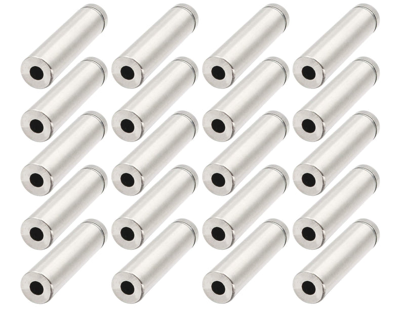 LBY 20pcs Glass Standoff Mount Stainless Steel Wall Standoff,12mm x 50mm(.47''x1.97'') Sign Standoff Screws, Advertising Screws Mounts Glass Acrylic Nail,Stainless Steel Silver