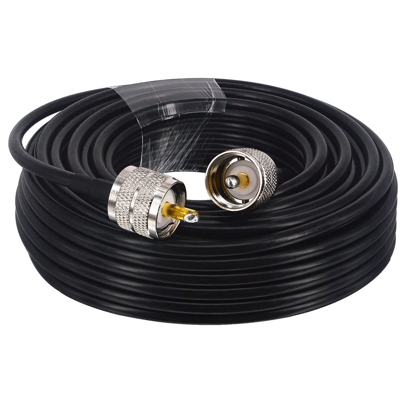 RG58 Coaxial Cable 49.2FT UHF PL-259 Male to Male Low Loss Cable for Ham Radio CB Antenna Cable Radio WiFi Extension Coax for VHF HF 50 Ohm rg 58 Coax Cable