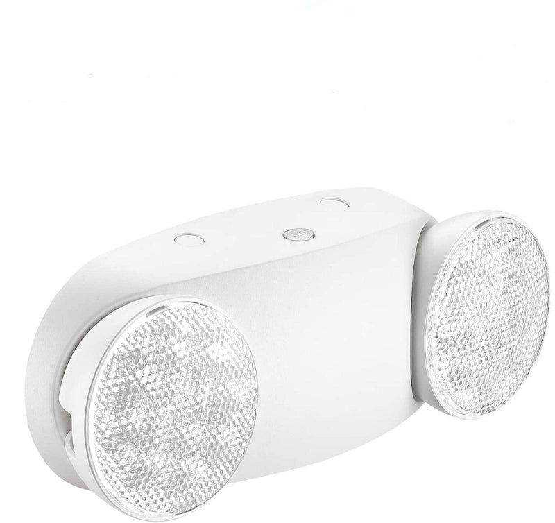 SPECTSUN Emergency Light White, Commercial Emergency Light with Battery Backup, Emergency Lighting Fixture/Emergency Light Combo/Emergency Sign Light//Emergency Light Home - 1 Pack (Round Head)
