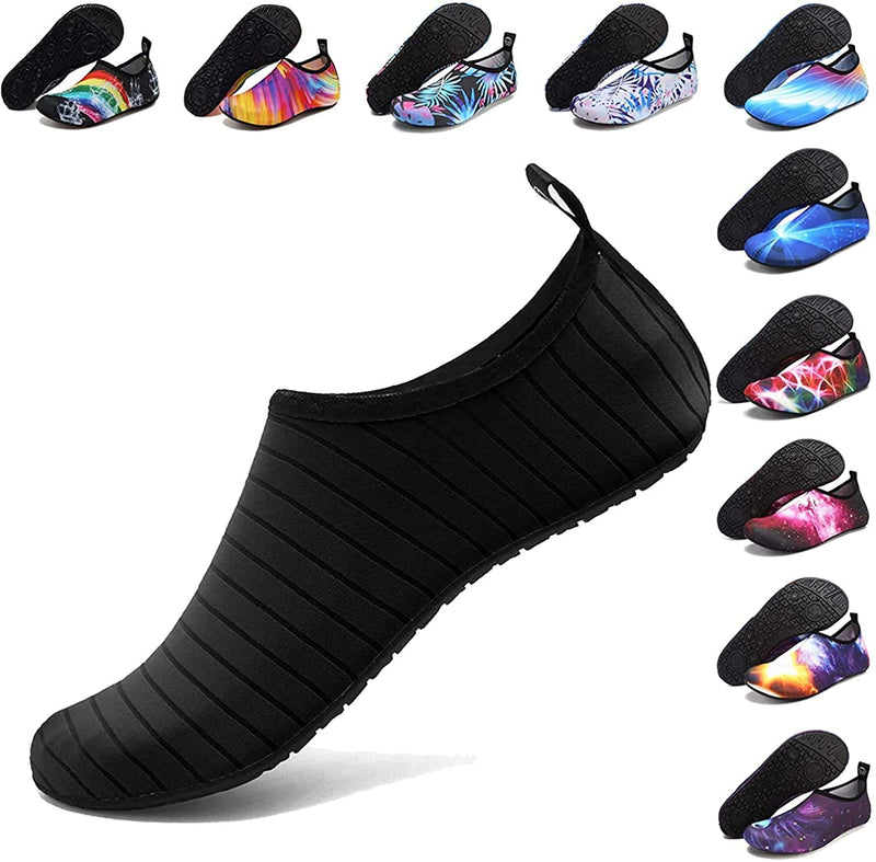 ANLUKE Water Shoes Barefoot Aqua Yoga Socks Quick-Dry Beach Swim Surf Shoes for Women Men 4.5-5.5 Women/4-5 Men All Black