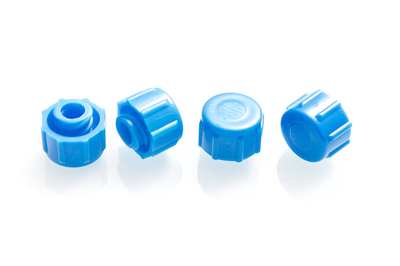 Dispense All - Easy Grip Syringe Tip Cap - Luer Lock, Blue, Non-Sterile (100) 100