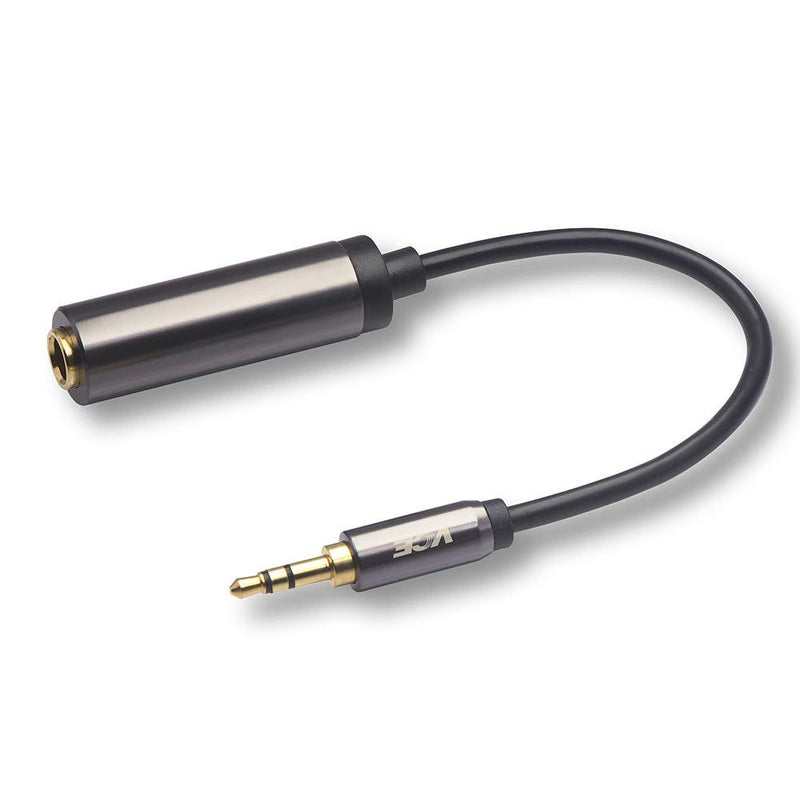 VCE 1/4" to 1/8" Adapter,3.5mm 1/8 inch Male to 6.35mm 1/4 inch Female Audio Jack Gold Plated Adapter for Amplifiers, Guitar, Home Theater Devices, Laptop, Headphones - 8inch