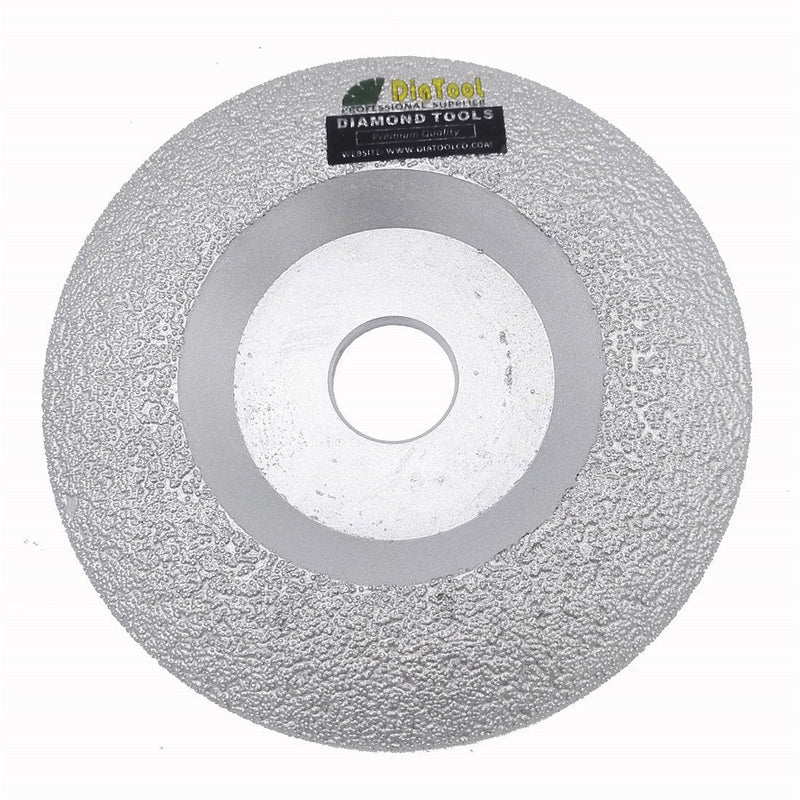 SHDIATOOL 5 Inch Diamond Grinding Cup Wheel for Granite Marble Iron Steel Masonry Convex Vacuum Brazed Grinding Disc Fits 7/8 Inch Arbor 125mm(5 In.)