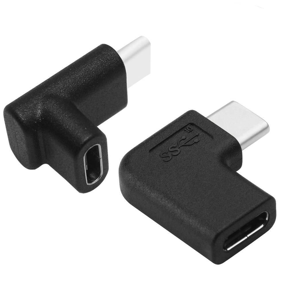 90 Degree USB C Type C Male to Female Adapter, AFUNTA Right & Left and Upward & Downward Angled 90 Degree USB-C USB 3.1 Type-C Male to Female Extension Adapter for Laptop & Tablet & Mobile Phone