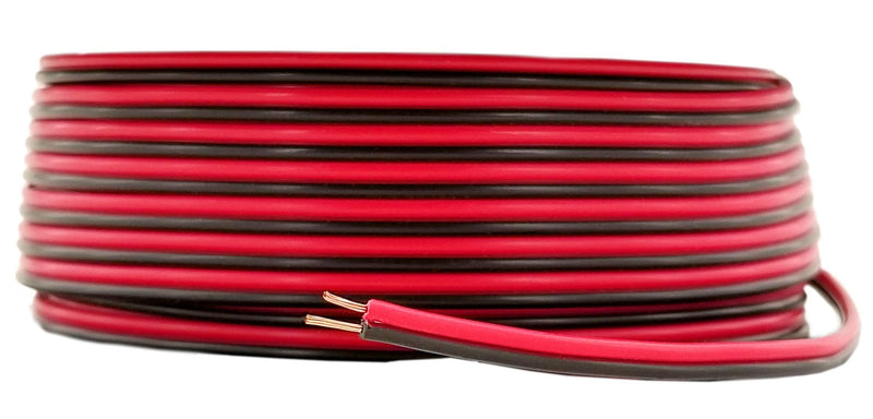 GS Power 100% Copper 24 AWG (American Wire Gauge) 50 ft Red & 50 ft Black Bonded Zip Cord Cable for Car Audio Stereo LED Light 12Volt Automotive Harness Wiring. Also in 100 & 200 Feet Roll Red/Black
