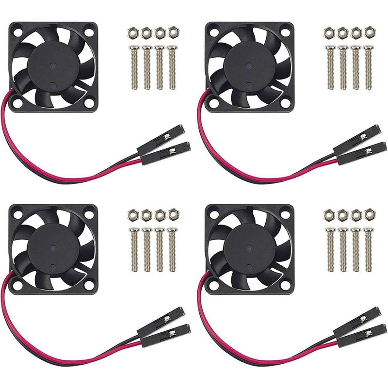 Easycargo Raspberry Pi 4 Fan 30x30x7mm, Raspberry Pi Cooling Fan Brushless 3.3V 5V DC Quiet Fan for Raspberry Pi 4B, Pi 3B+, RetroFlag NESPI Case (30mmx30mmx7mm) (Black 4-Set) Black (4-Set)