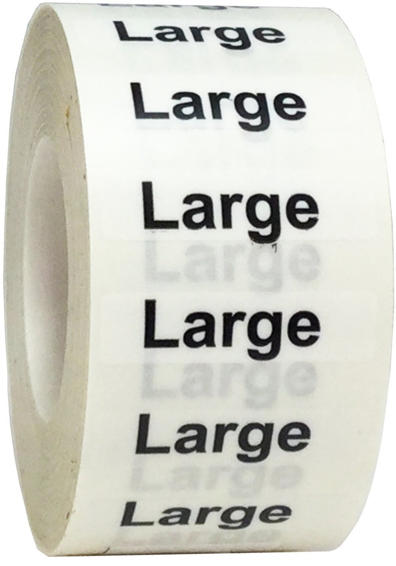 Large Clothing Labels Size Strip Stickers for Retail Apparel 1.25 x 5 Inch 125 Adhesive Stickers Large