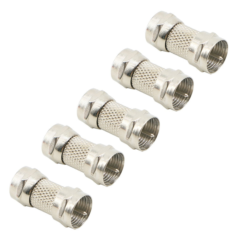 Pasow F Type Male to Male Adapter Cable Extension Coupler for Coax F81 (Male to Male) 3GHz Satellite, Cable TV (5pcs) 5pcs