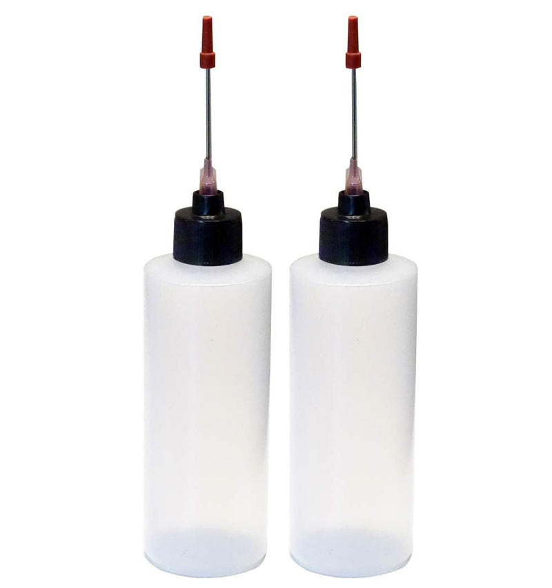 2-4oz Plastic Squeeze Bottles with 1.5 inch Stainless Steel Applicators