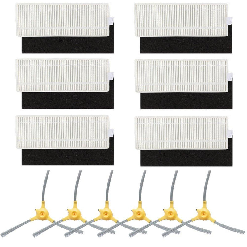BBT BAMBOOST Replacement Parts Fit for Eufy Robovac 11+ & 11 Plus Vacuum Cleaner Accessories - Filters and Side Brushes (Pack of 12)