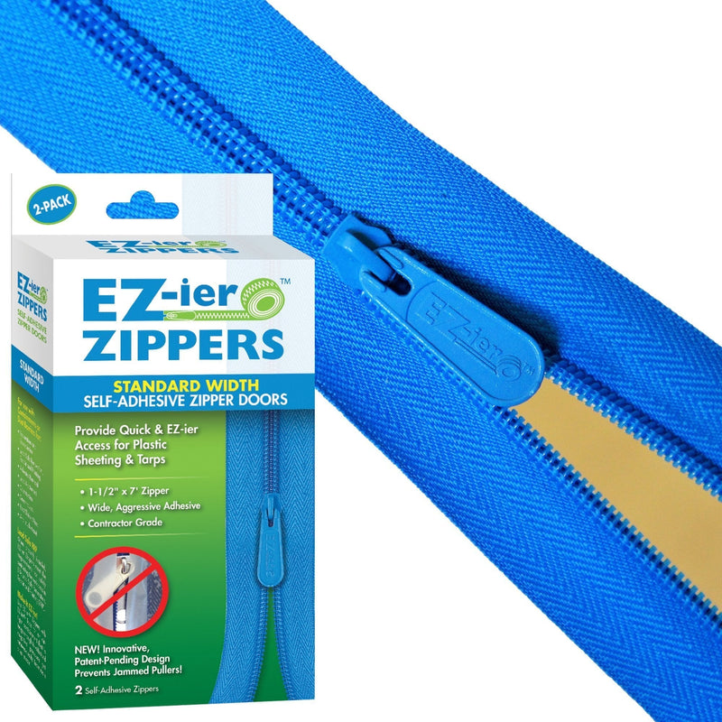 Adhesive Zippers (2 Pack), Commercial Grade, 1.5" x 7 ft, by EZ-ier Products