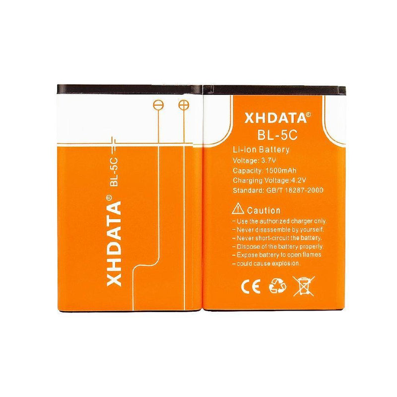 XHDATA BL-5C Battery 3.7V 1500mAh Rechargeable Battery Large Capacity for Radio for Home with Current Protection (2 Pieces)