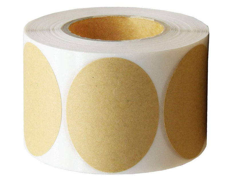 Large Size 3" Natural Circle Kraft Paper Dots Labels Large Size Round Brown Adhesive Stickers-Seal Sticker-Gift Label-Adhesive Dot-300 Labels Per Roll (3 inches 1 roll)