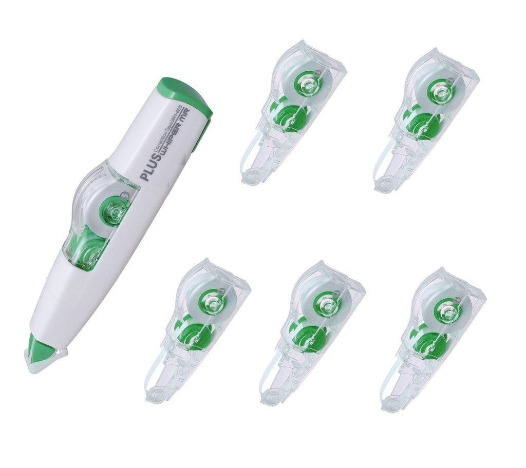 PLUS Whiper MR - Whiper Mini Roller Correction Tape 5mm x 6m(WH-605) & Refills 5 pcs