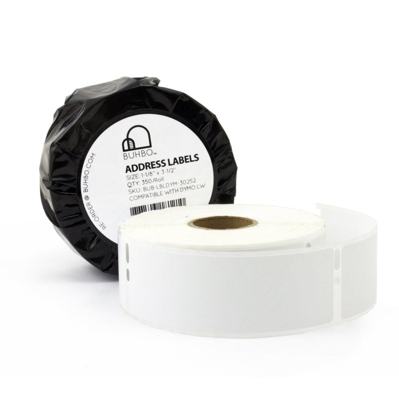 Buhbo Compatible with DYMO LabelWriter LW 1-1/8" x 3-1/2" White Mailing Address Label 30252 (350 Labels Per Roll) 1 Roll