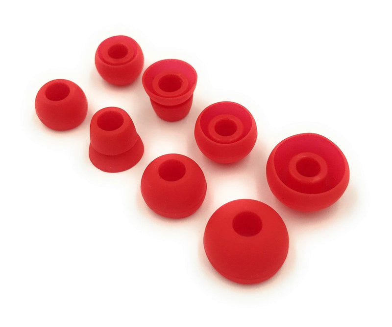 Red Replacement Earbud Tips for Beats Powerbeats3 Wireless Stereo Headphones - Small, Medium, Large, and Double Flange (Red) Red