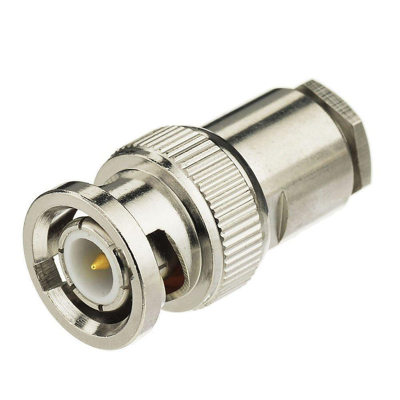 Eightwood BNC Male Plug Solder Clamp Connector 10-Pack Compatible with RG58 RG142 LMR195 Coax Cable