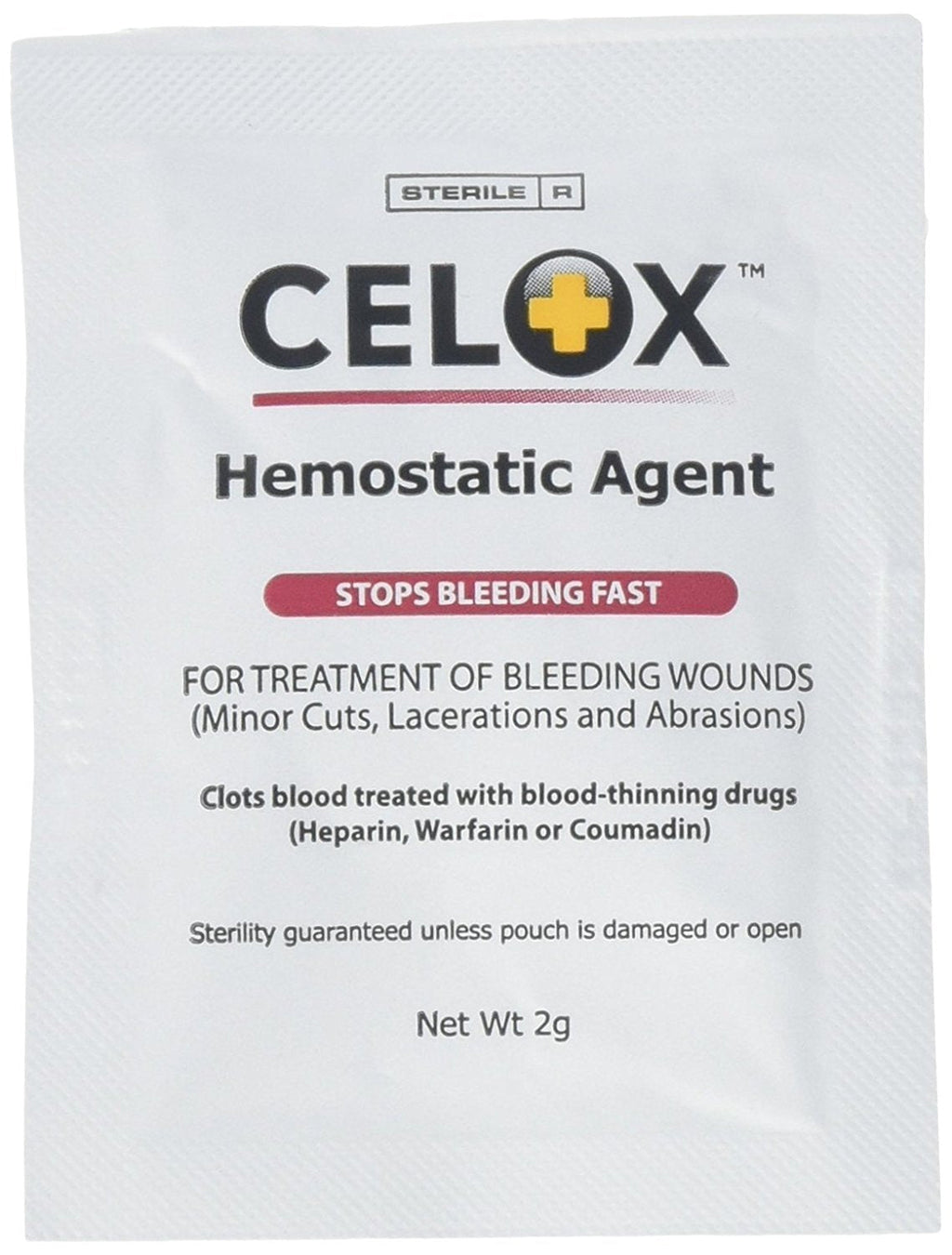 CELOX Granular Hemostat Blood-Clotting Crystals, 2 Count