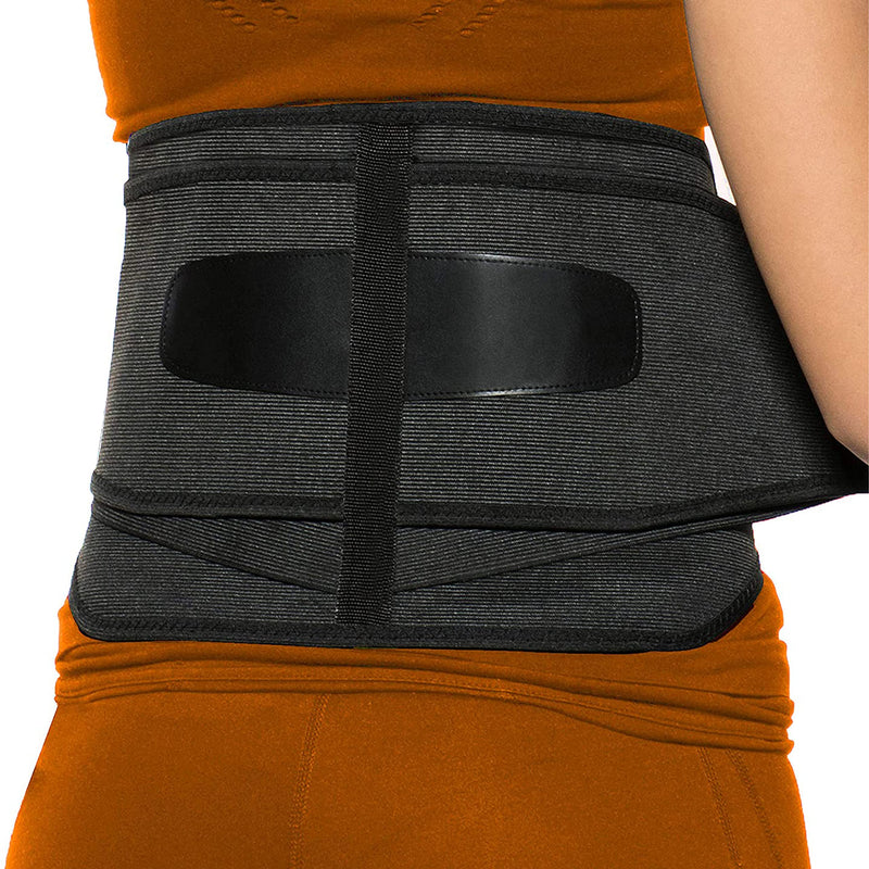 MODVEL Back Brace - Immediate Relief from Back Pain, Herniated Disc, Sciatica, Scoliosis | FSA or HSA eligible | Breathable Waist Lumbar Lower Back Support Belt with Removable Pad. Black Small/Medium/Large