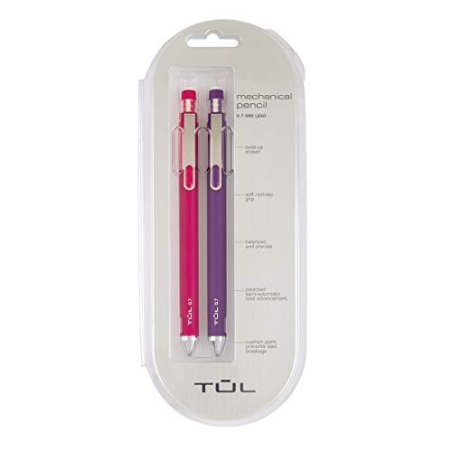 TUL Mechanical Pencils, 0.7 mm, Pink/Purple, Pack of 2