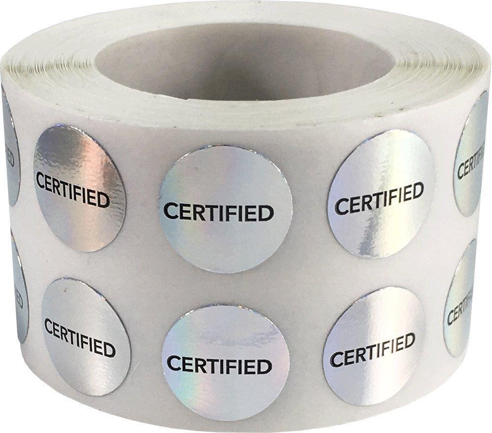 Certified Labels Metalized Silver .5 Inch Round Circle Dots 1,000 Adhesive Stickers