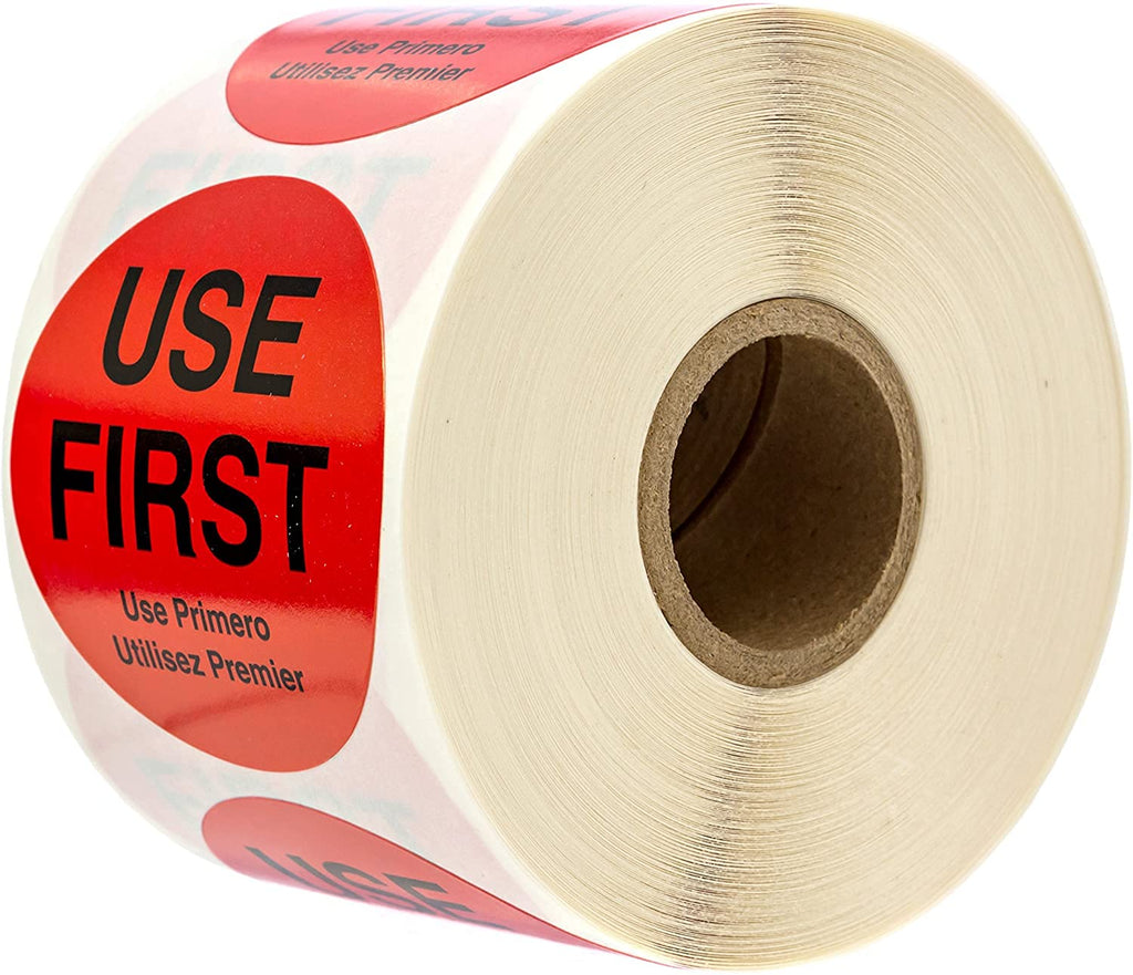 2 inch Circle Use First Removable Label, Trilingual/500 Labels per roll