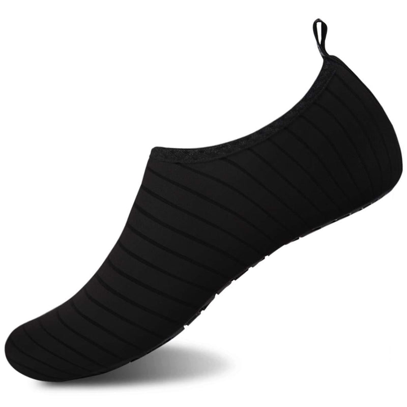 Womens and Mens Kids Water Shoes Barefoot Quick-Dry Aqua Socks for Beach Swim Surf Yoga Exercise 3.5-4 Tw.black