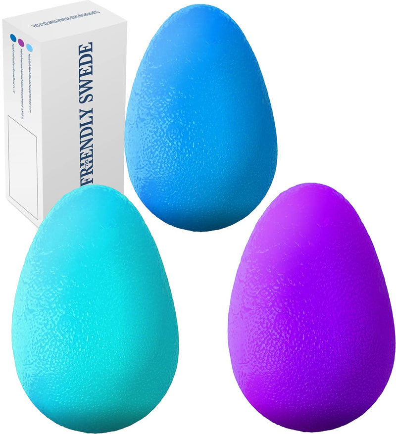 The Friendly Swede Stress Balls for Adults and Kids - Hand Grip Strength Trainer, Hand Therapy Squishy Ball, Set of 3 Finger Resistance Exercise Squeezer Extra Small