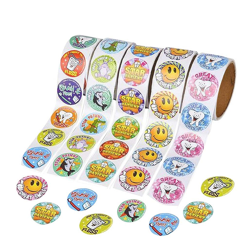 ArtCreativity Dental Sticker Rolls Assortment - Set Includes 500 Dental Themed Stickers - Dental Reward, Goodie Bag Fillers, Party Favors - Fun Craft Tool for Children Ages 3+
