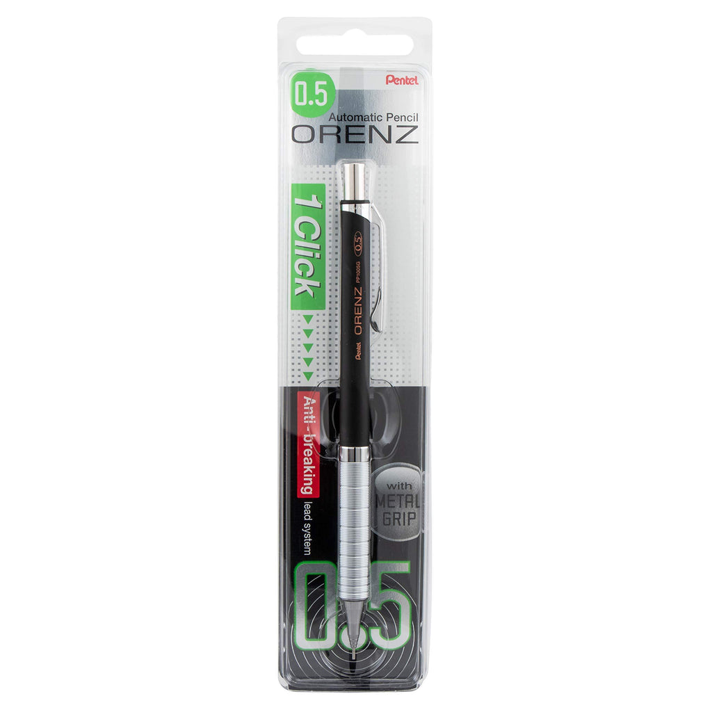 Pentel Arts Orenz Deluxe 1-Click Drafting Pencil, (0.5mm) Fine line, Black Barrel - PP1005GABP