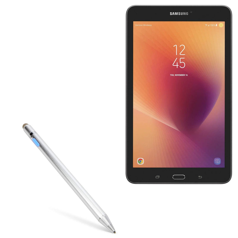 BoxWave Stylus Pen for Samsung Galaxy Tab E (8.0) [AccuPoint Active Stylus] Electronic Stylus with Ultra Fine Tip for Samsung Galaxy Tab E (8.0) - Metallic Silver