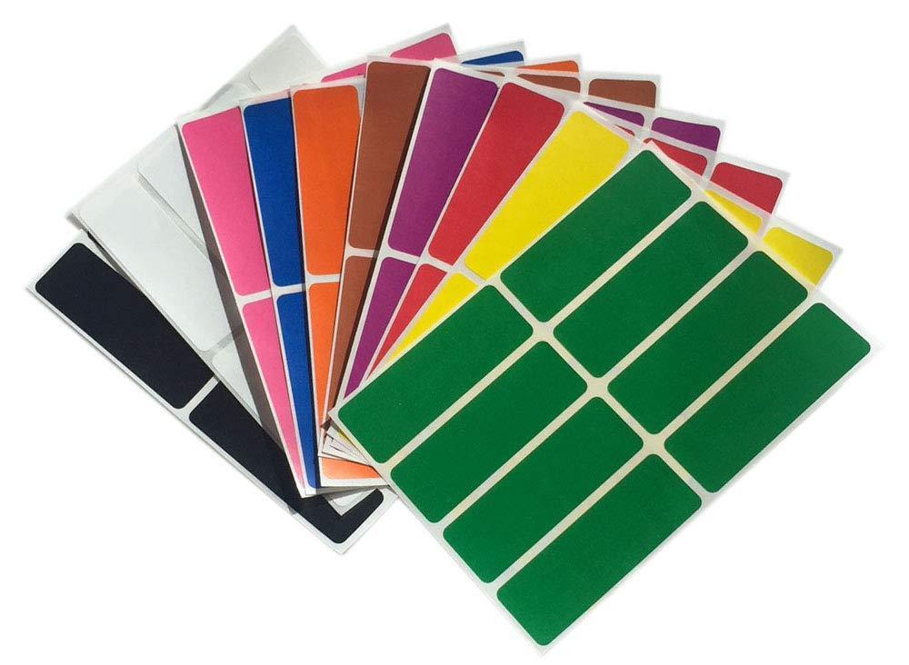 Royal Green Write Labels Color Coding Stickers in 10 Colors 3x1 inch - 80 Pack 10 Color Combo